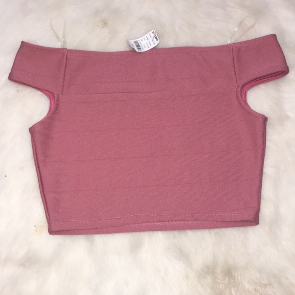 Off the shoulder pink crop top